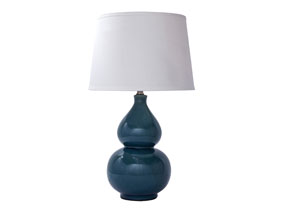 Image for Teal Ceramic Table Lamp