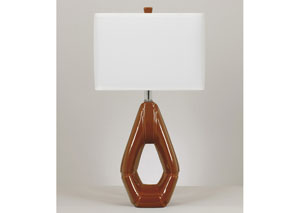 Image for Rumiko Burnt Orange Ceramic Table Lamp (Set of 2)
