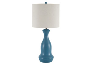 Image for Stellina Teal Poly Table Lamp (Set of 2)