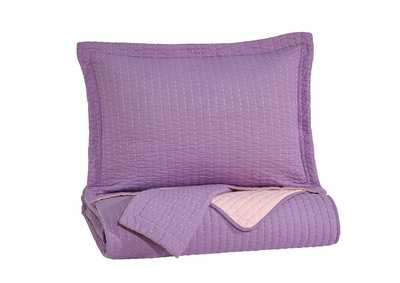 Dansby Lavender/Pink Full Coverlet Set,Signature Design by Ashley
