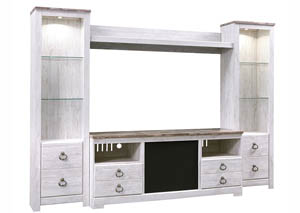 Willowton Whitewash Entertainment Center w/Large Integrated Audio,Signature Design by Ashley