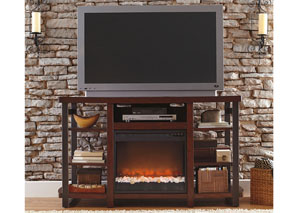 Challiman Large TV Stand w/ LED Fireplace Insert