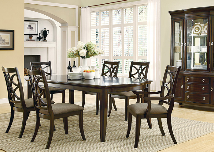 178409 Espresso Dining Table W 4 Side Chairs 2 Arm Chairs