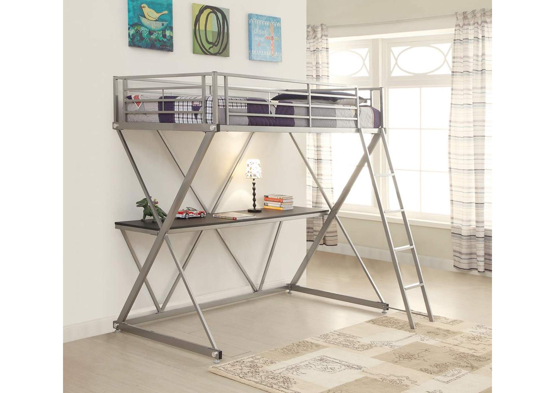 Hot Buys Furniture Snellville, GA Silver Twin Loft Bed