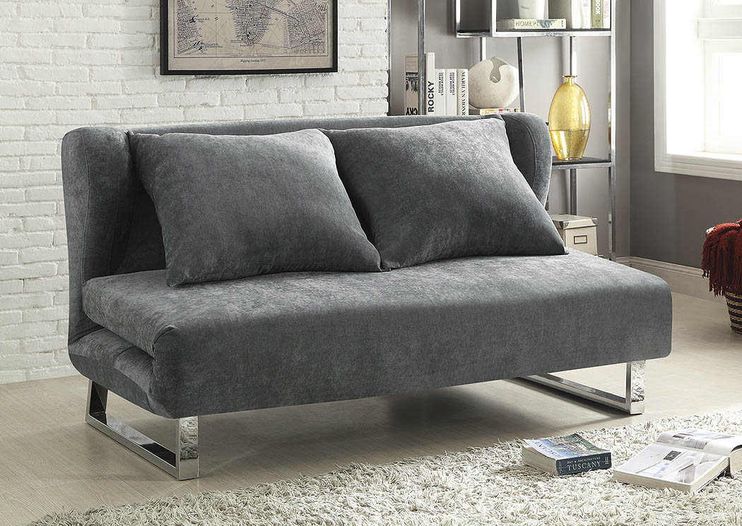 grey velvet sofa bed
