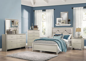 Silver Full Upholstered/Panel Bed,Coaster Furniture