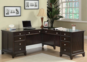 Garson Walnut Pedestal Desk,Coaster Furniture