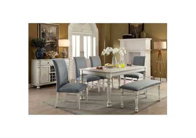 518845 Siobhan Ii Antique White Dining Table