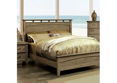 248658 Loxley Weathered Oak California King Low Profile Panel Bed