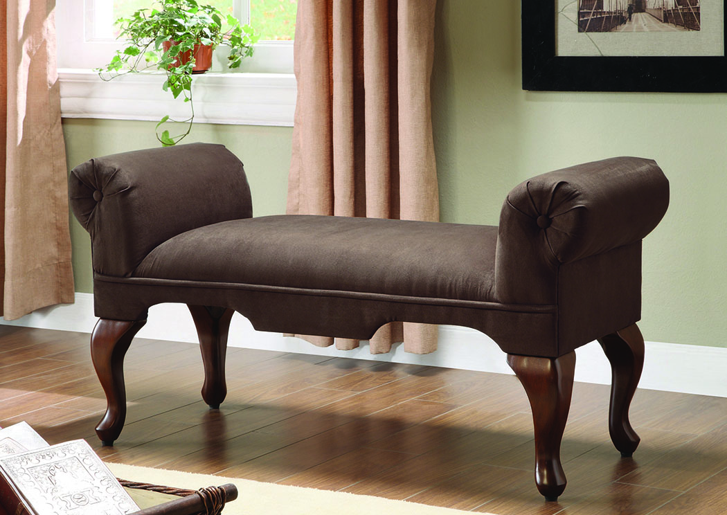 5th Avenue Furniture Mi Aston Chocolate Bench W Rolled Arm