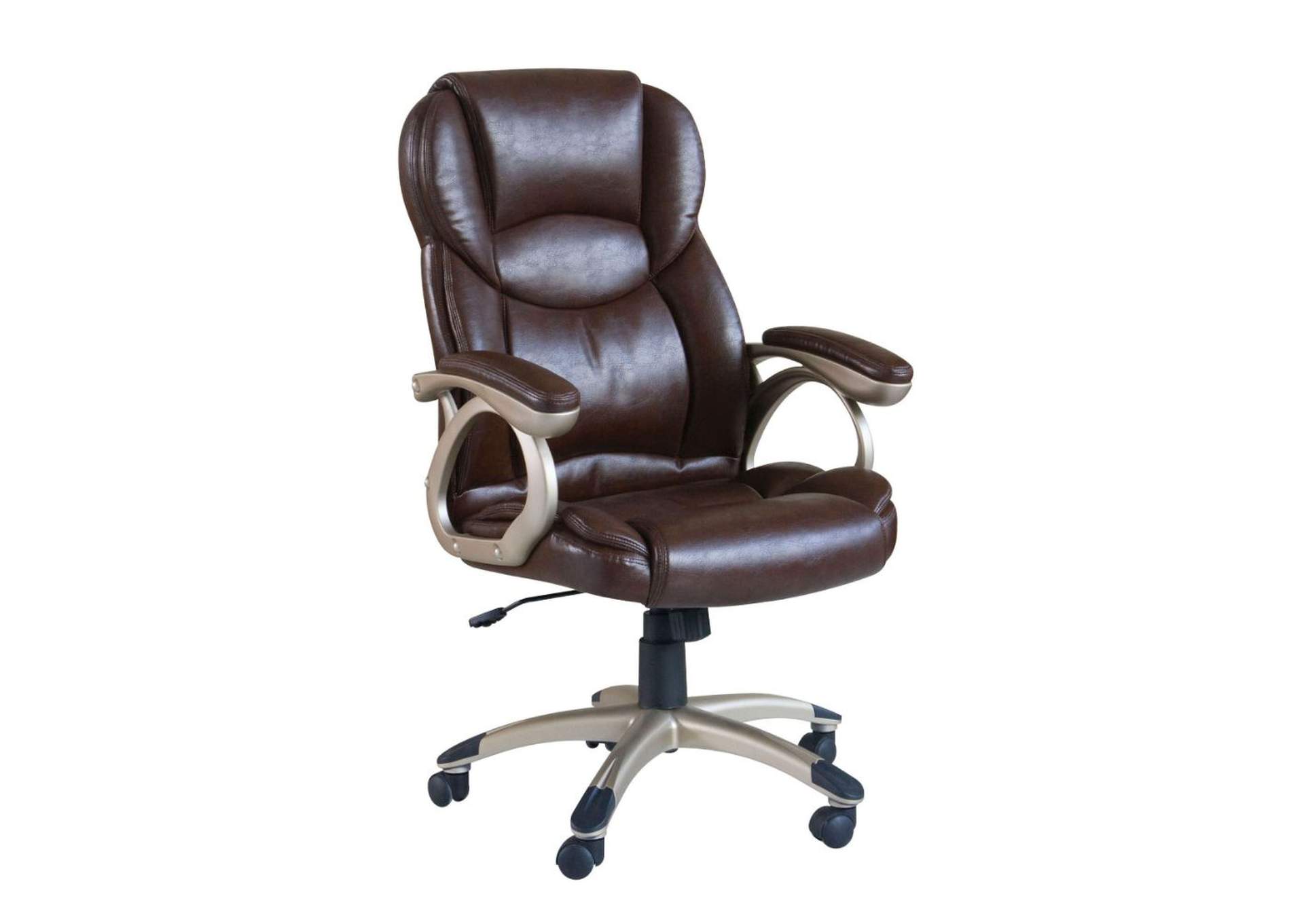 King Of Chairs Barton Brown Pu Office Chair W Pneumatic Lift