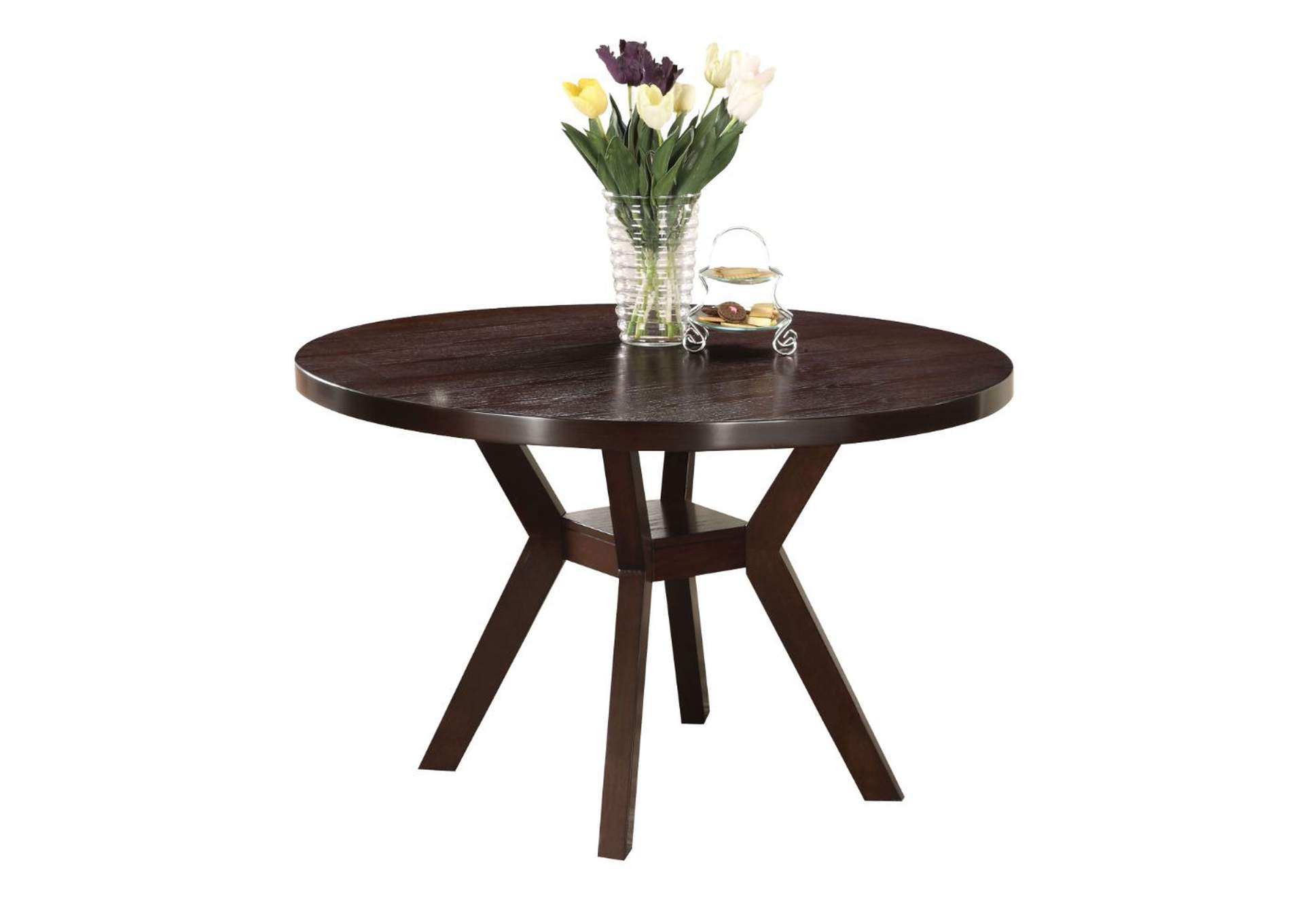 Moreno Valley Furniture Drake Espresso Round Dining Table