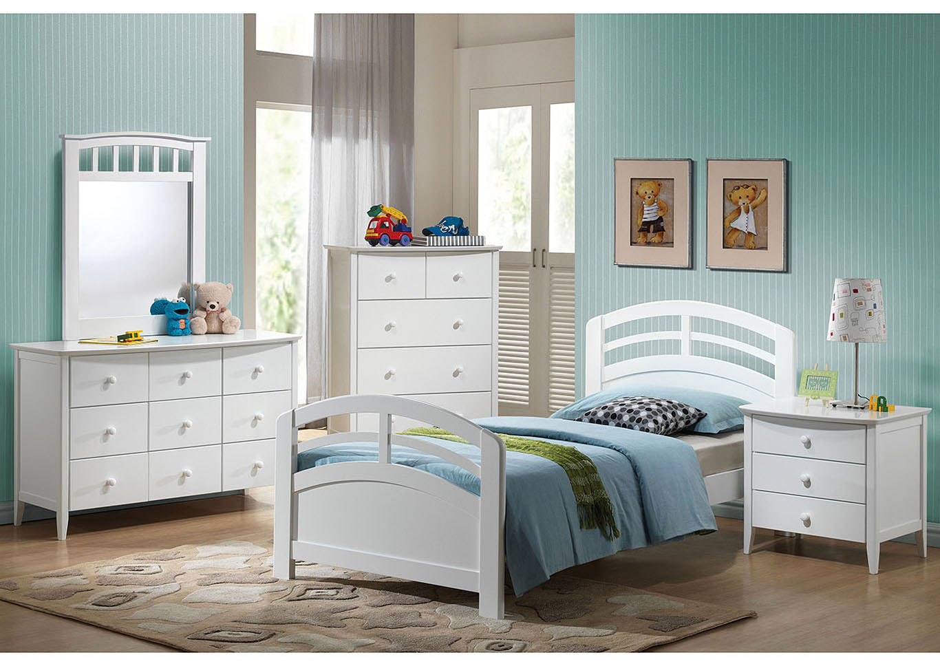 Desired Furniture Corporation San Marino White Twin Bed