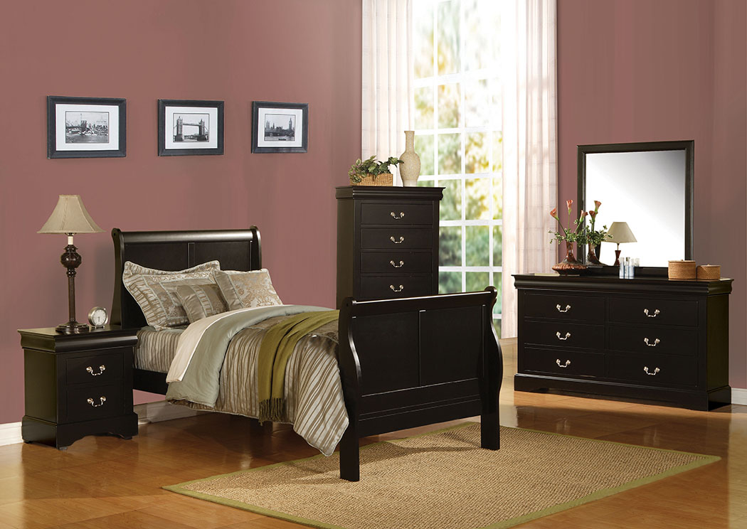 Louis Philippe III Black Full Bed Furniture and More For Less