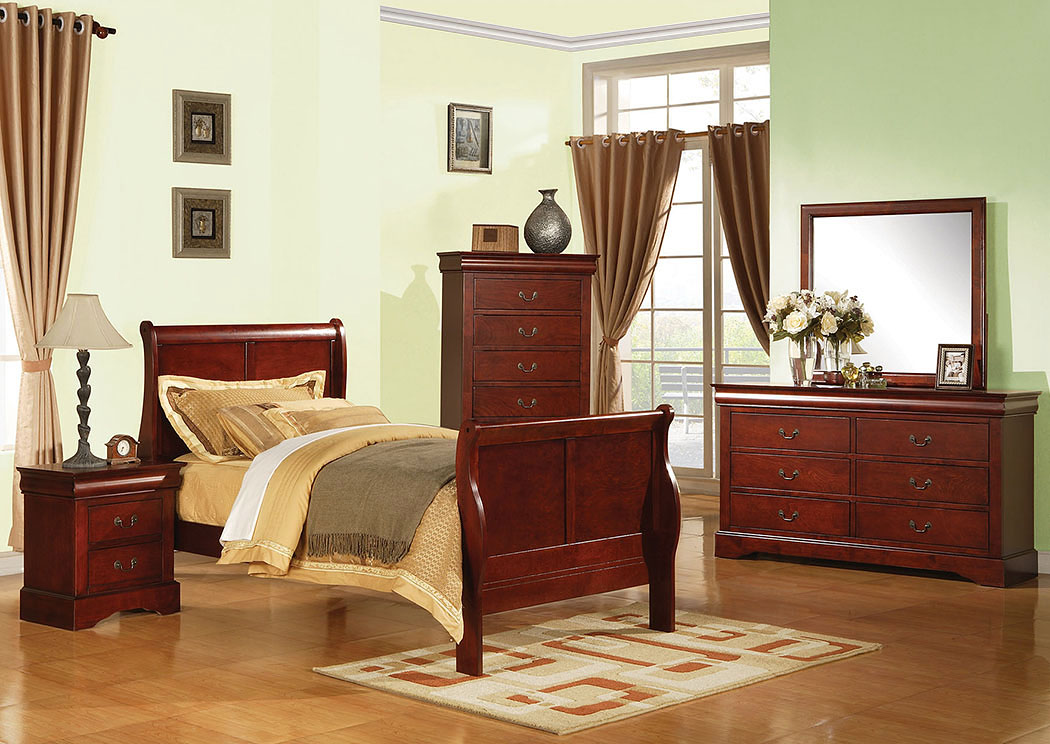 Louis Philippe III Cherry Full Bed Corona Furniture