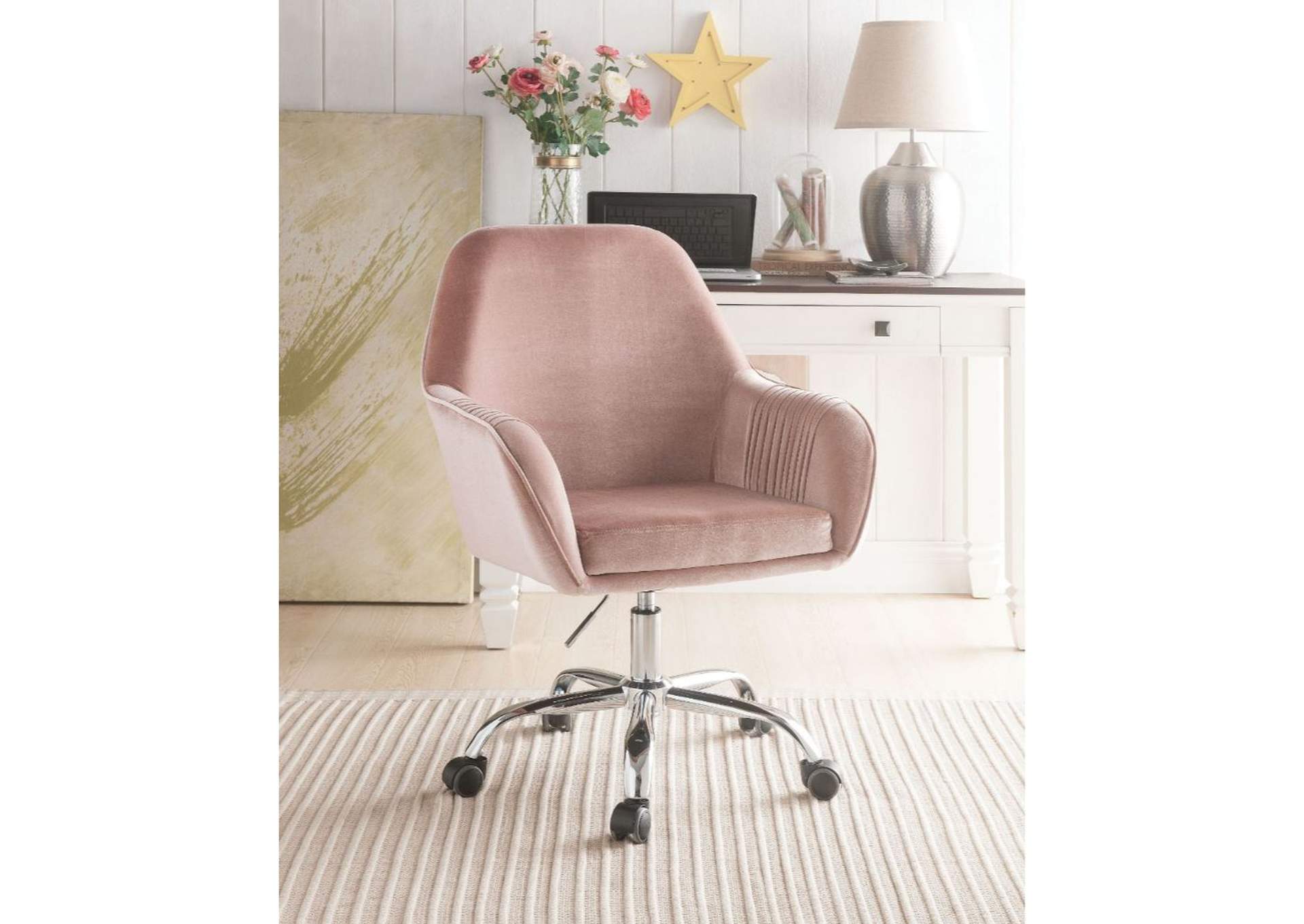 Best Buy Furniture And Mattress Eimer Peach Chrome Office Chair
