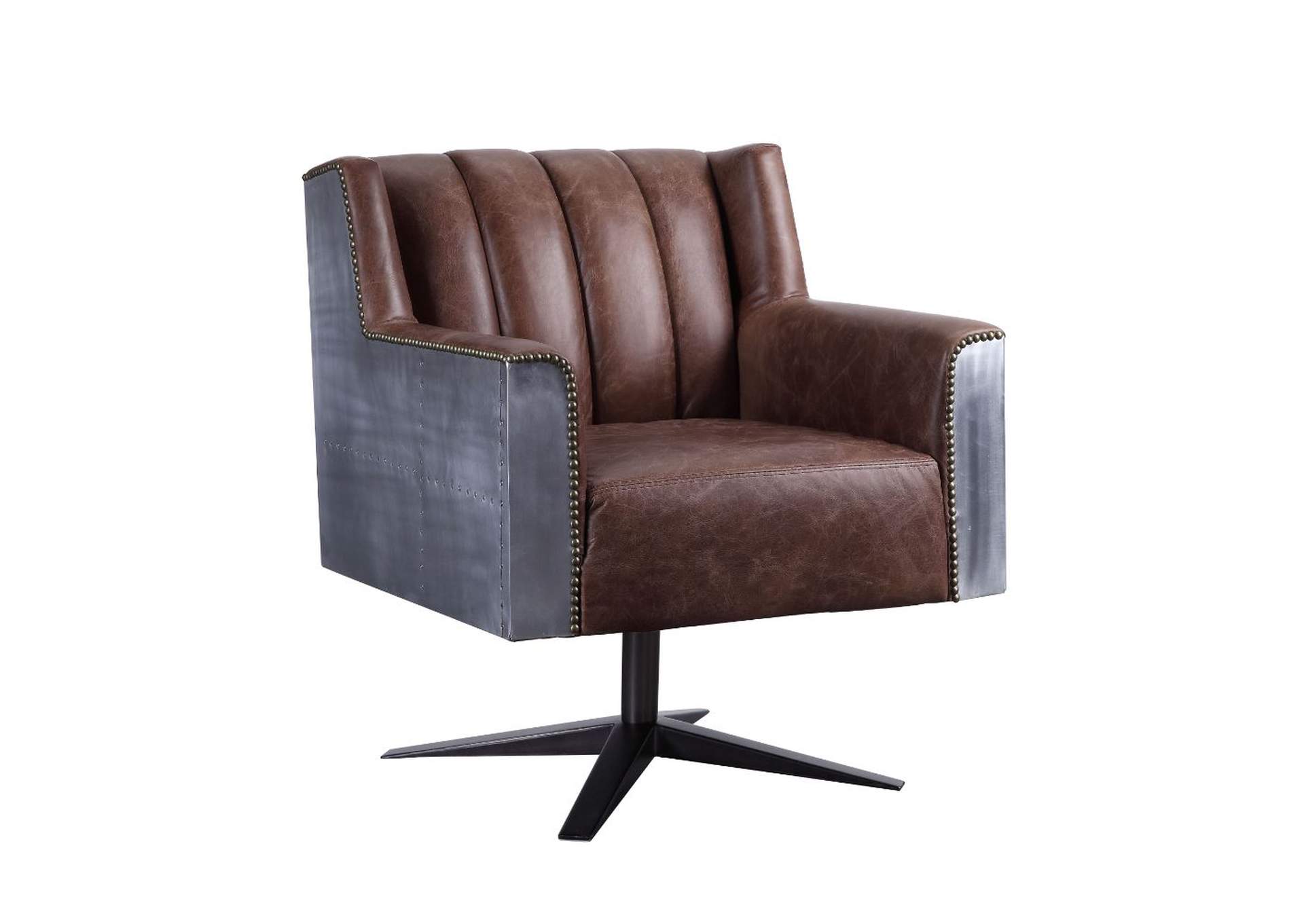Brancaster Retro Brown Aluminum Office Chair Jerusalem Discount Furniture