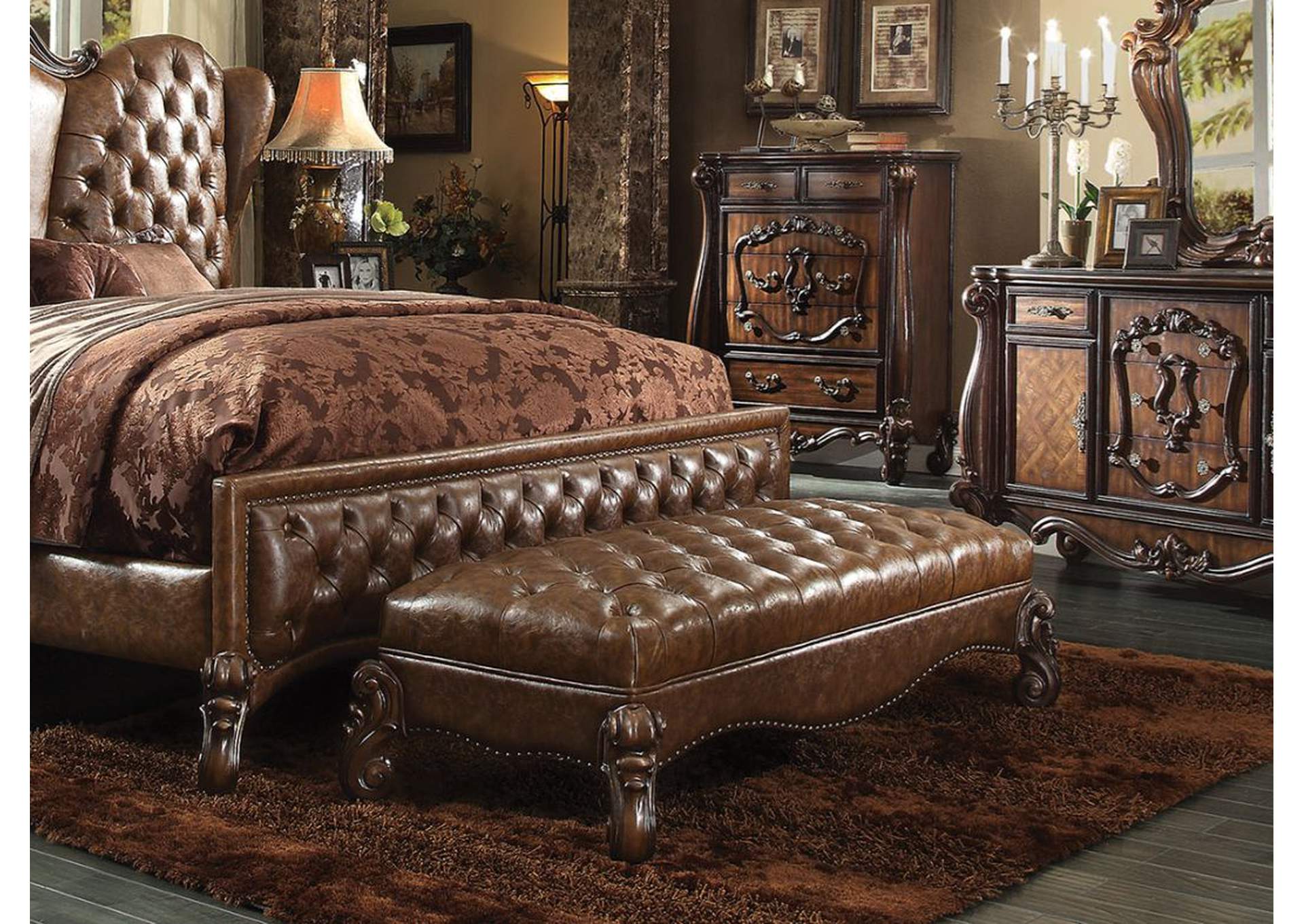 Rotana Furniture Versailles Cherry Oak Bench