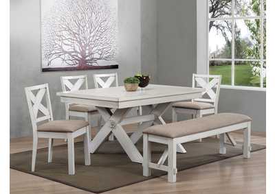 Family Furniture Tx Apollo White Beige Bench