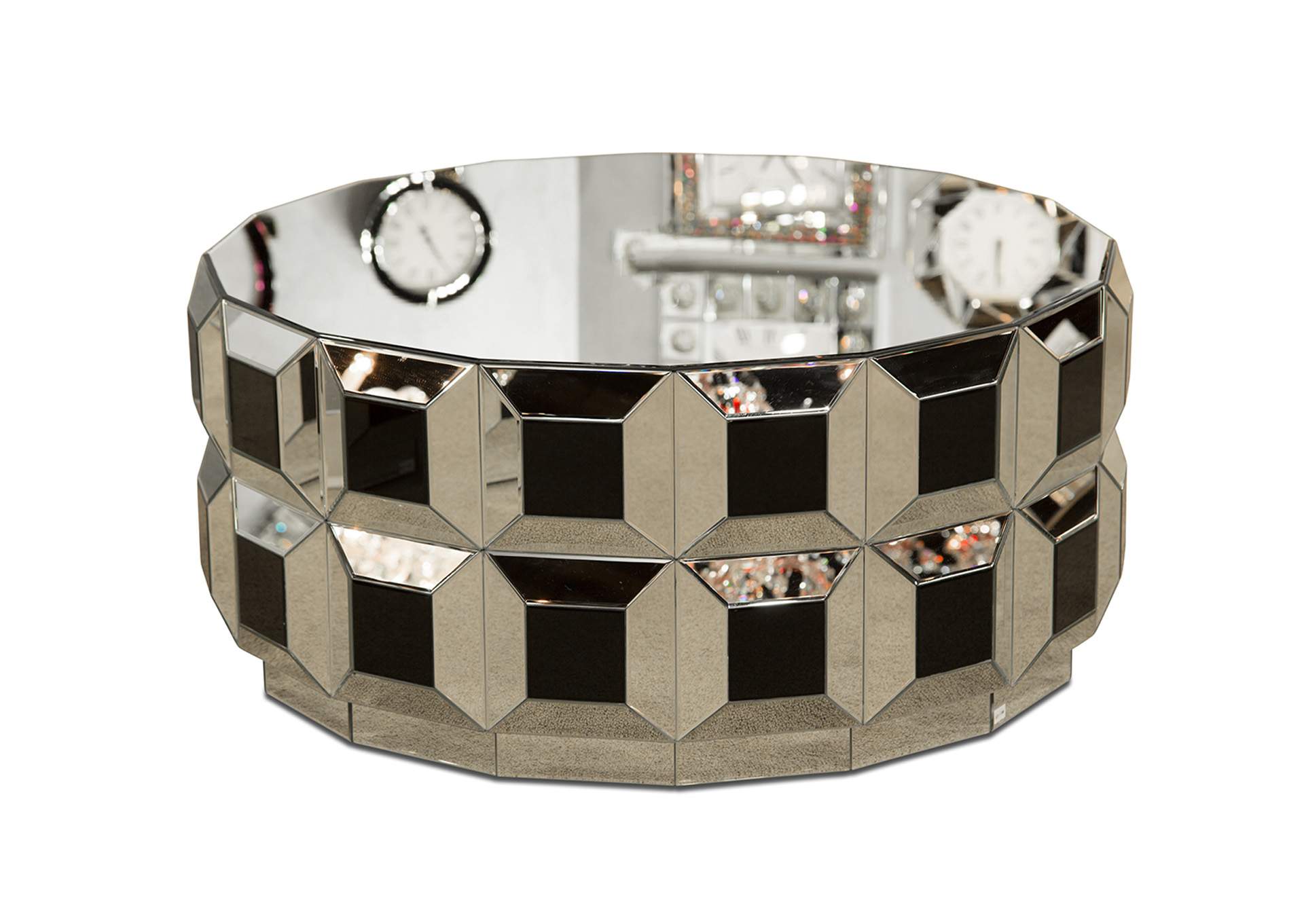 Royal Furniture Gifts Montreal Silver Prism Roundmirrored