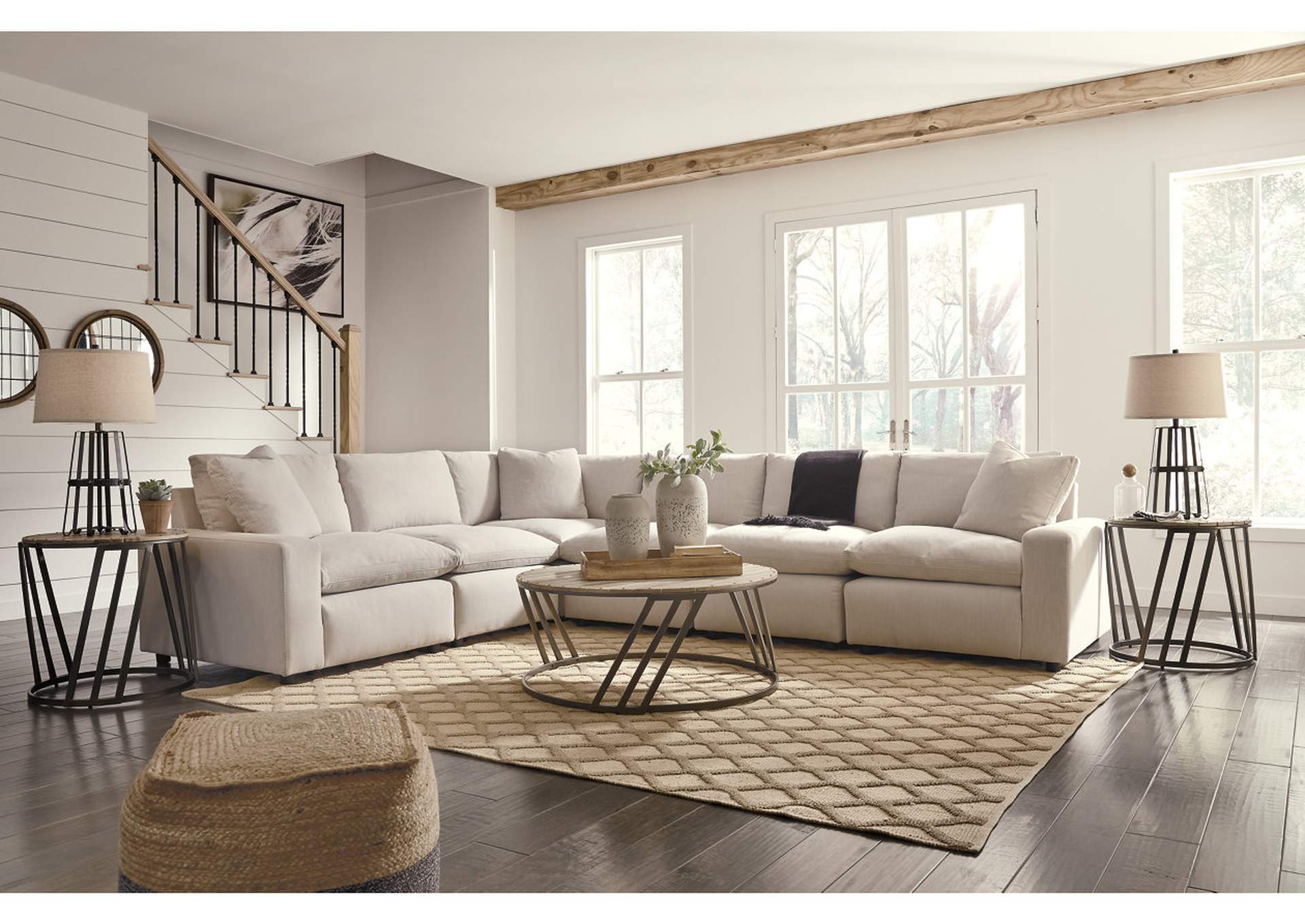 First Choice Furniture Savesto Ivory 6 Piece Sectional