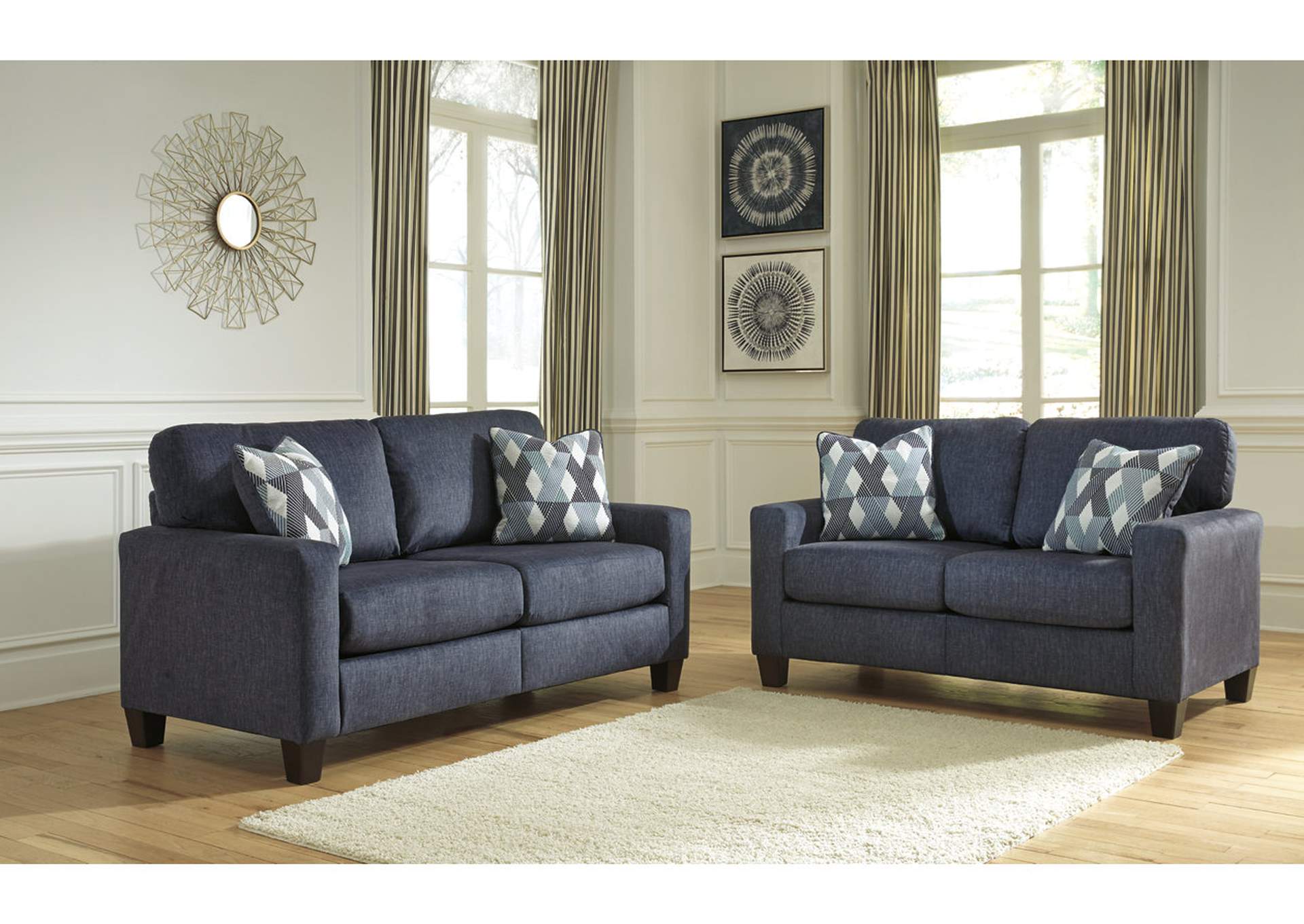 Ivan Smith Burgos Navy Sofa Loveseat