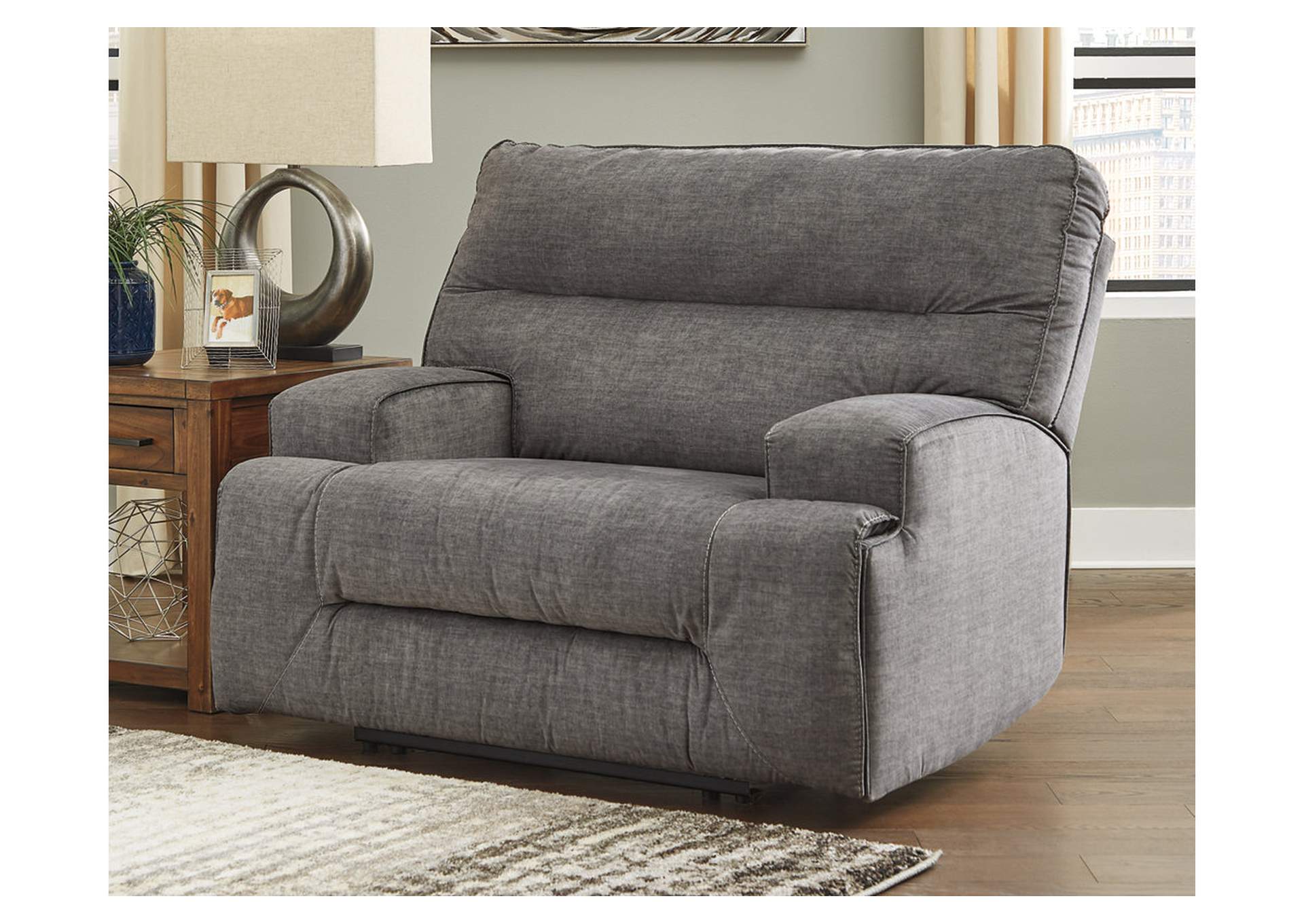 Coombs Charcoal Oversized Recliner Homeline Furniture