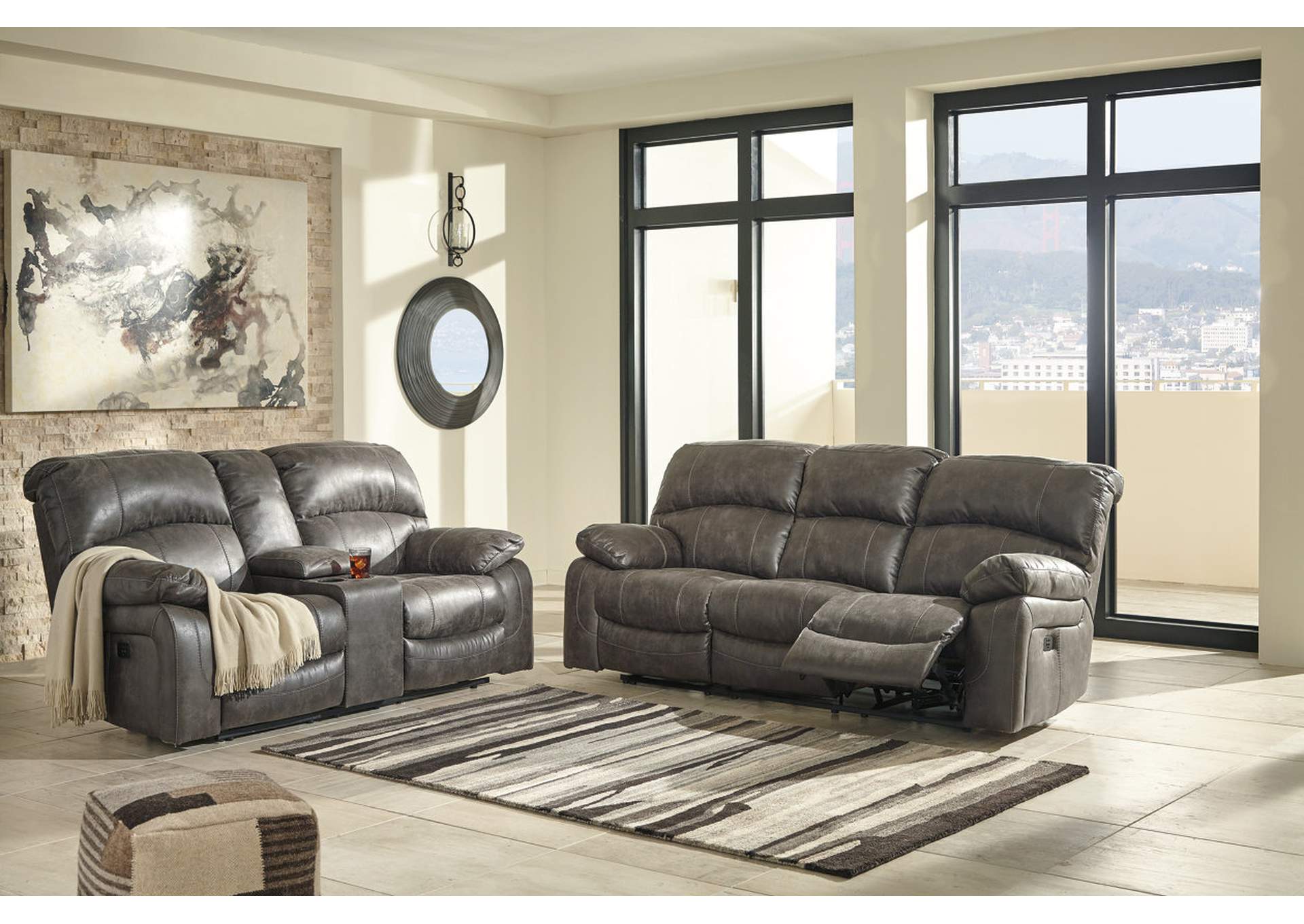 major discount furniture dunwell steel power reclining sofa & loveseat