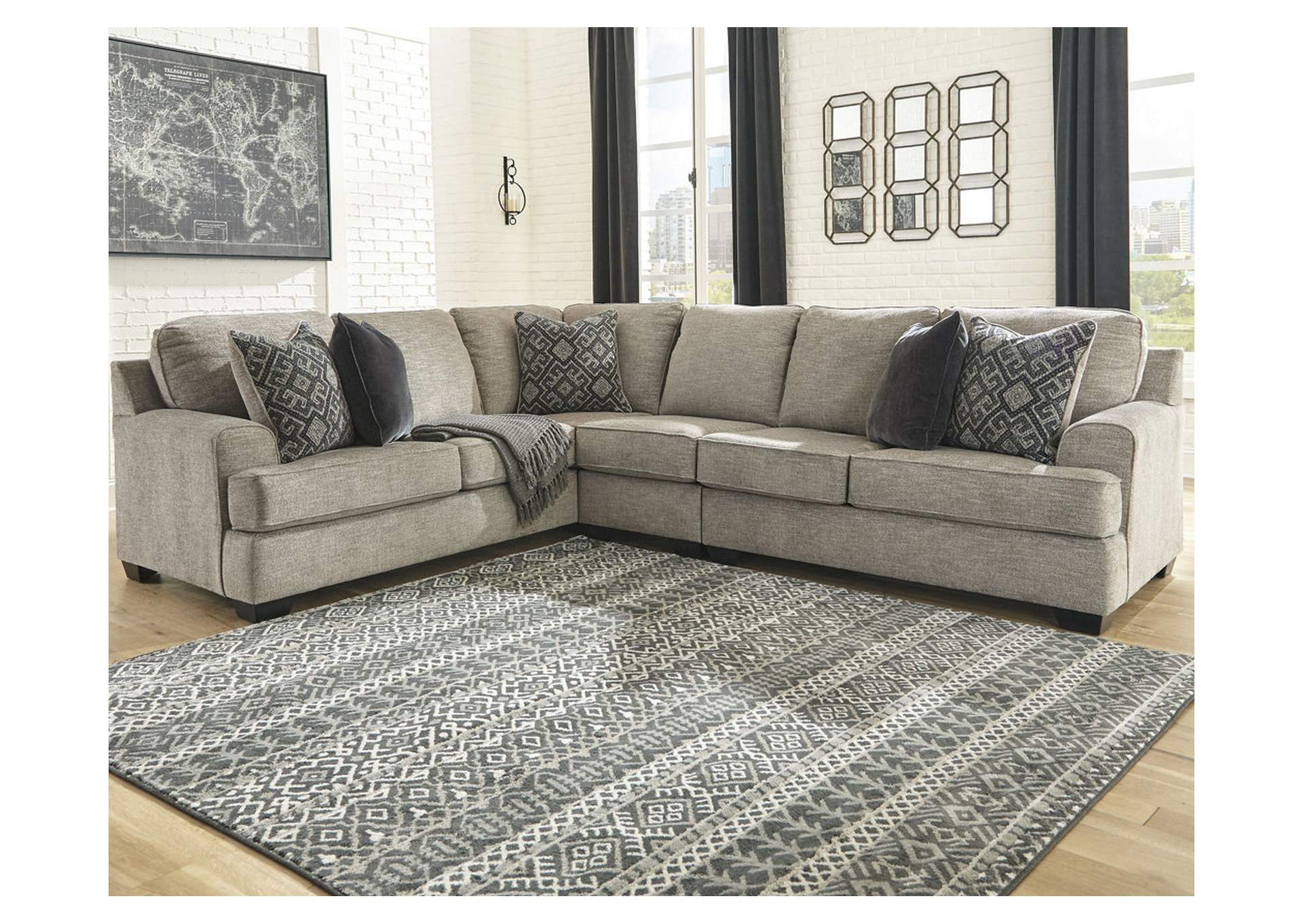 Bovarian Stone LeftArm Facing Sectional Ivan Smith