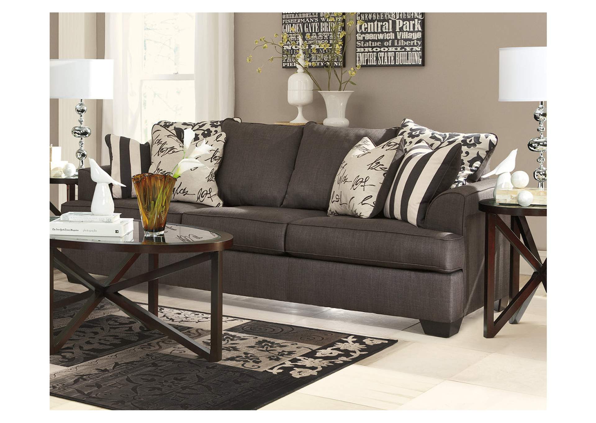 Long Island Discount Furniture Levon Charcoal Sofa