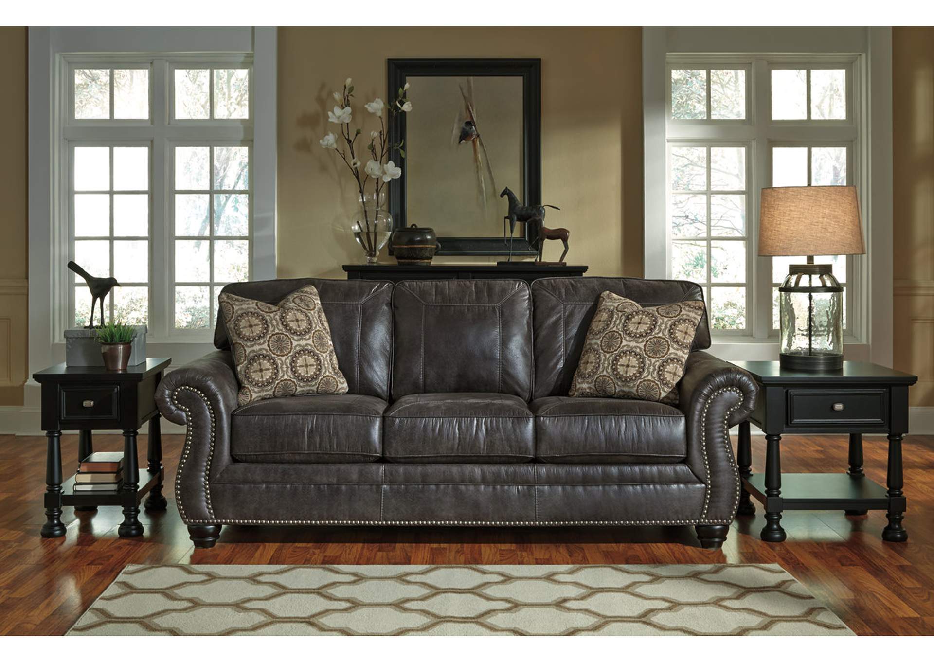 Landmark Home Furnishings Houma La Breville Charcoal Sofa