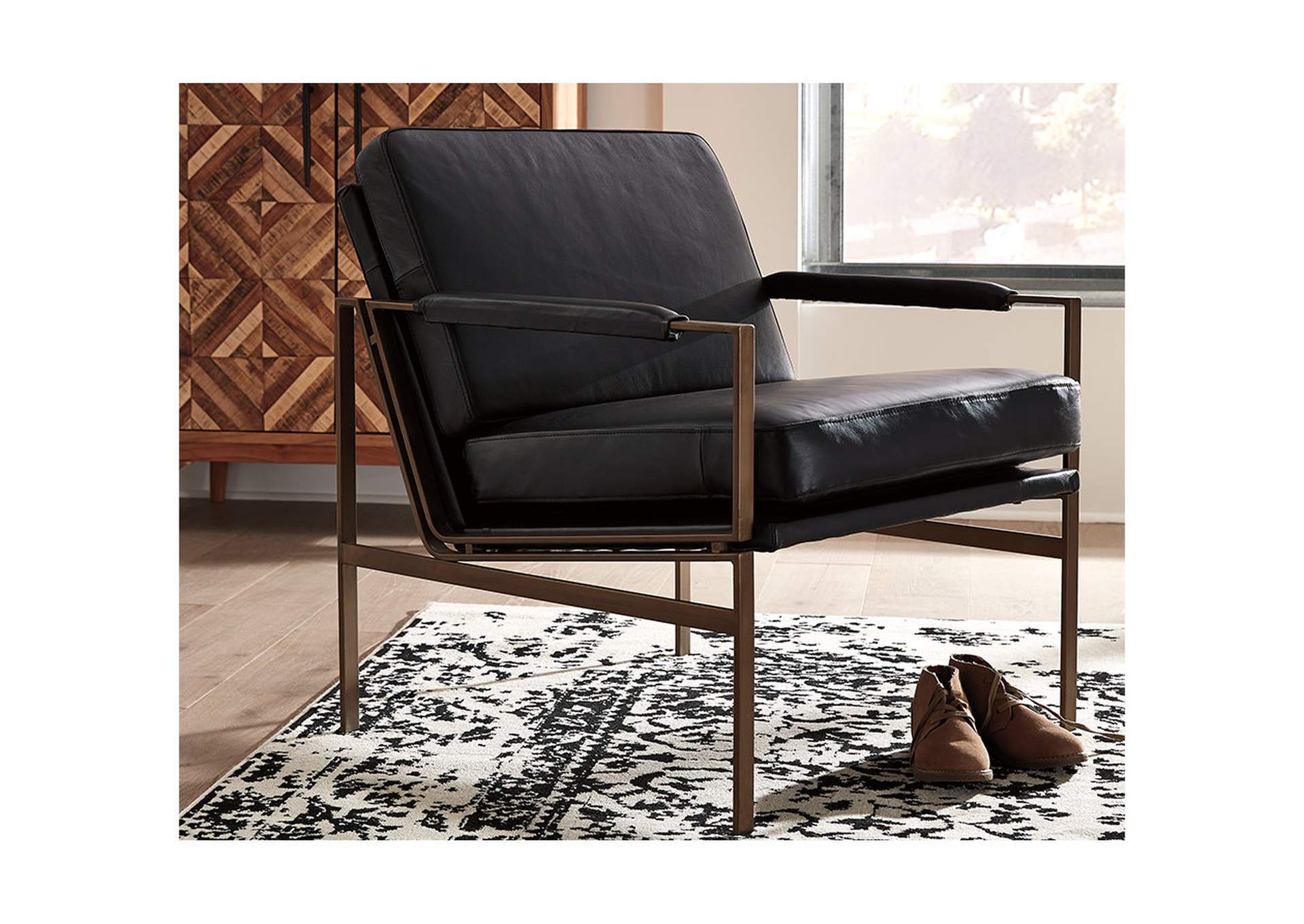 Puckman Black Accent Chair Ivan Smith Furniture