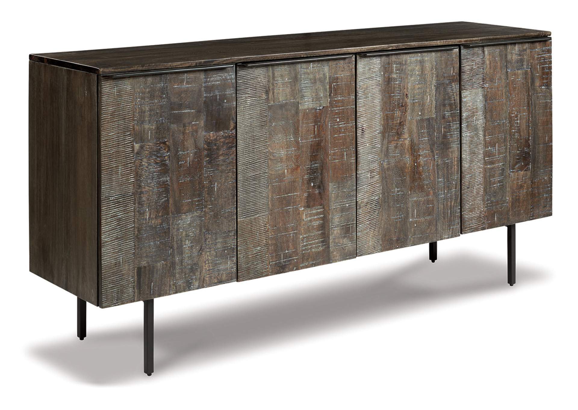 Ivan Smith Graydon Gray Whitewash Accent Cabinet
