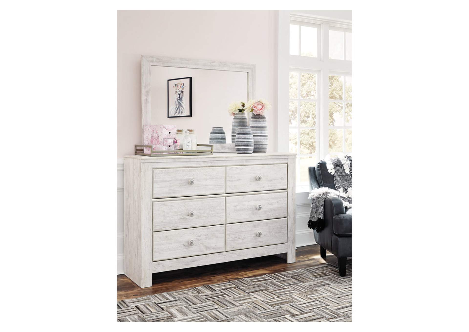 Wine Country Furniture Paxberry Whitewash Dresser And Mirror