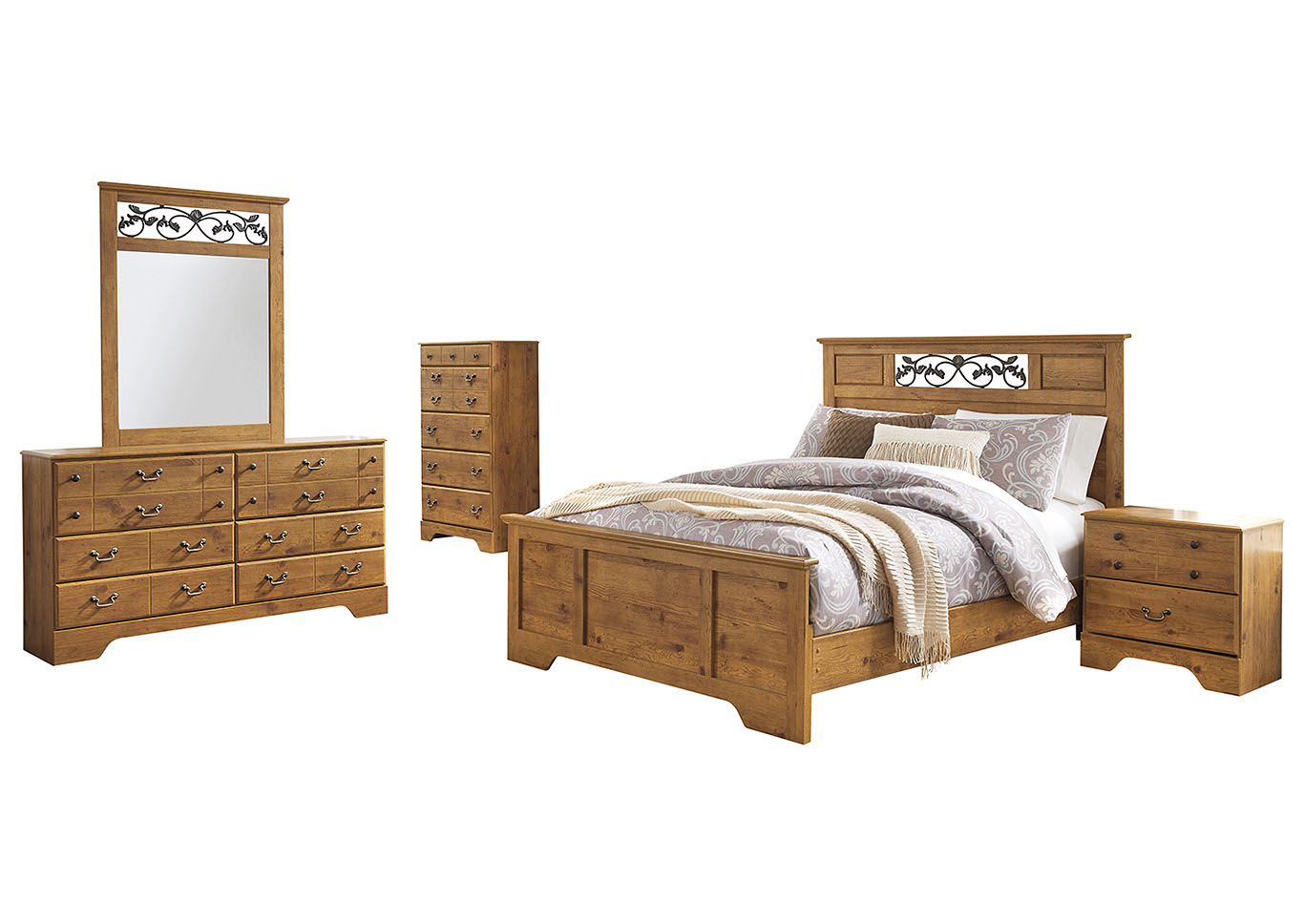 Premier Furniture Gallery Bittersweet Light Brown Queen Panel Bed