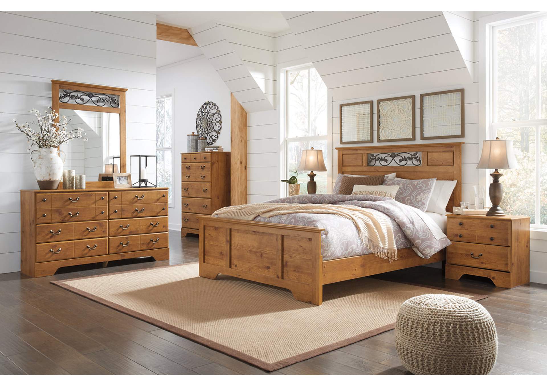 Premier Furniture Gallery Bittersweet Light Brown Queen Panel Bed