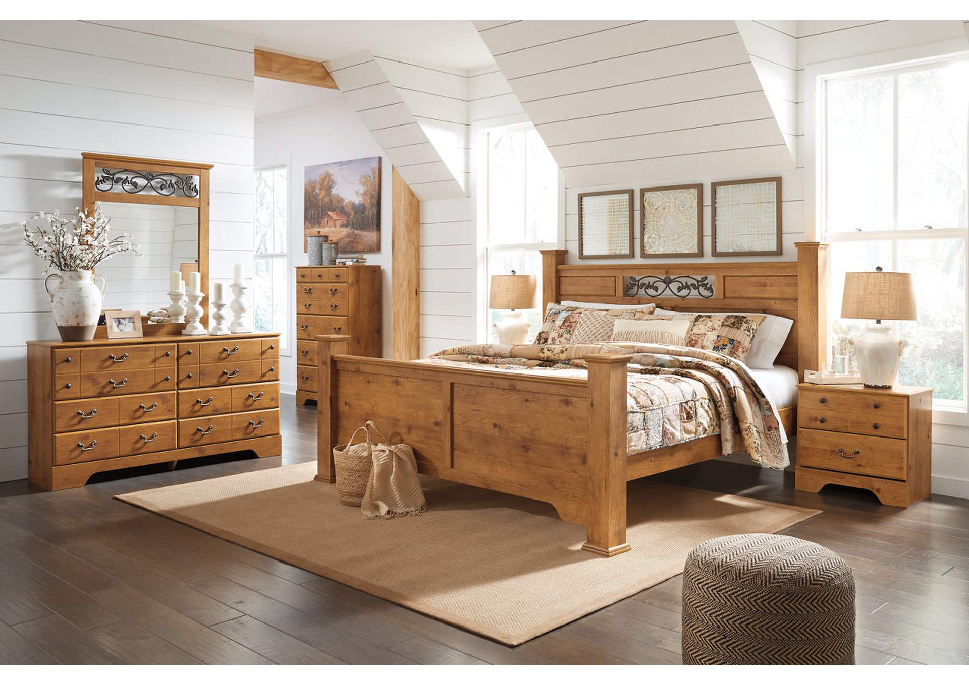 Wine Country Furniture Bittersweet Light Brown King Poster Bed W