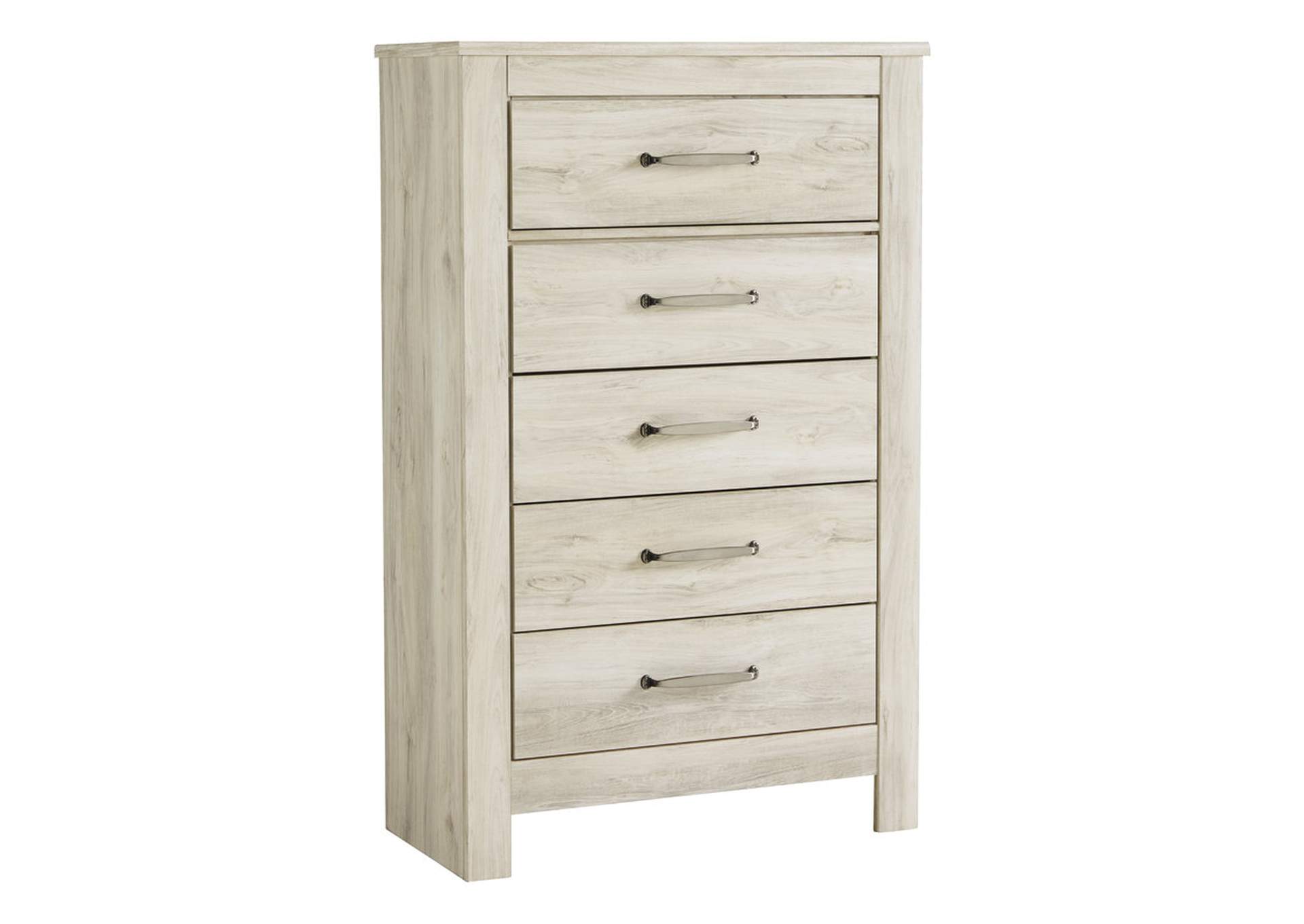Jarons Bellaby Whitewash Five Drawer Chest