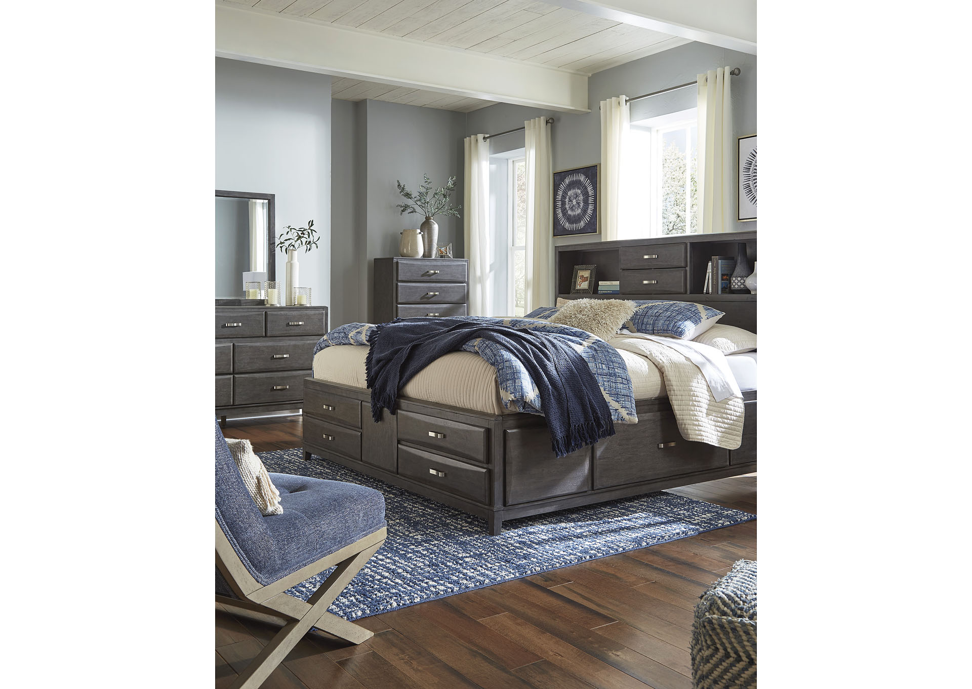 Caitbrook California King Storage Bed Top Home Furniture