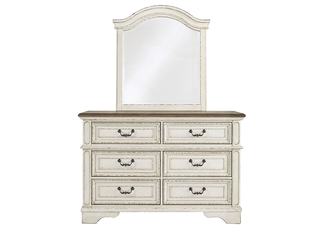 Johnson S Furniture Realyn Chipped White Youth Dresser W Mirror