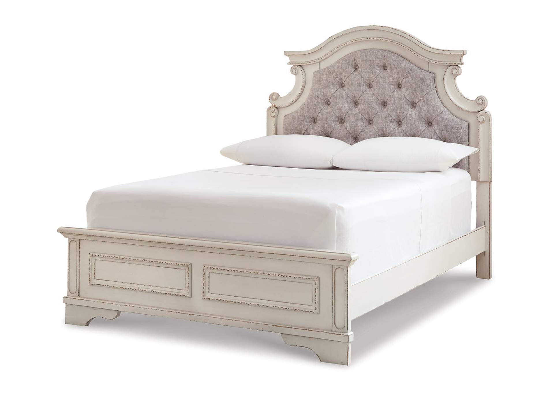 Realyn Chipped White Full Panel Bed Waltman Furniture