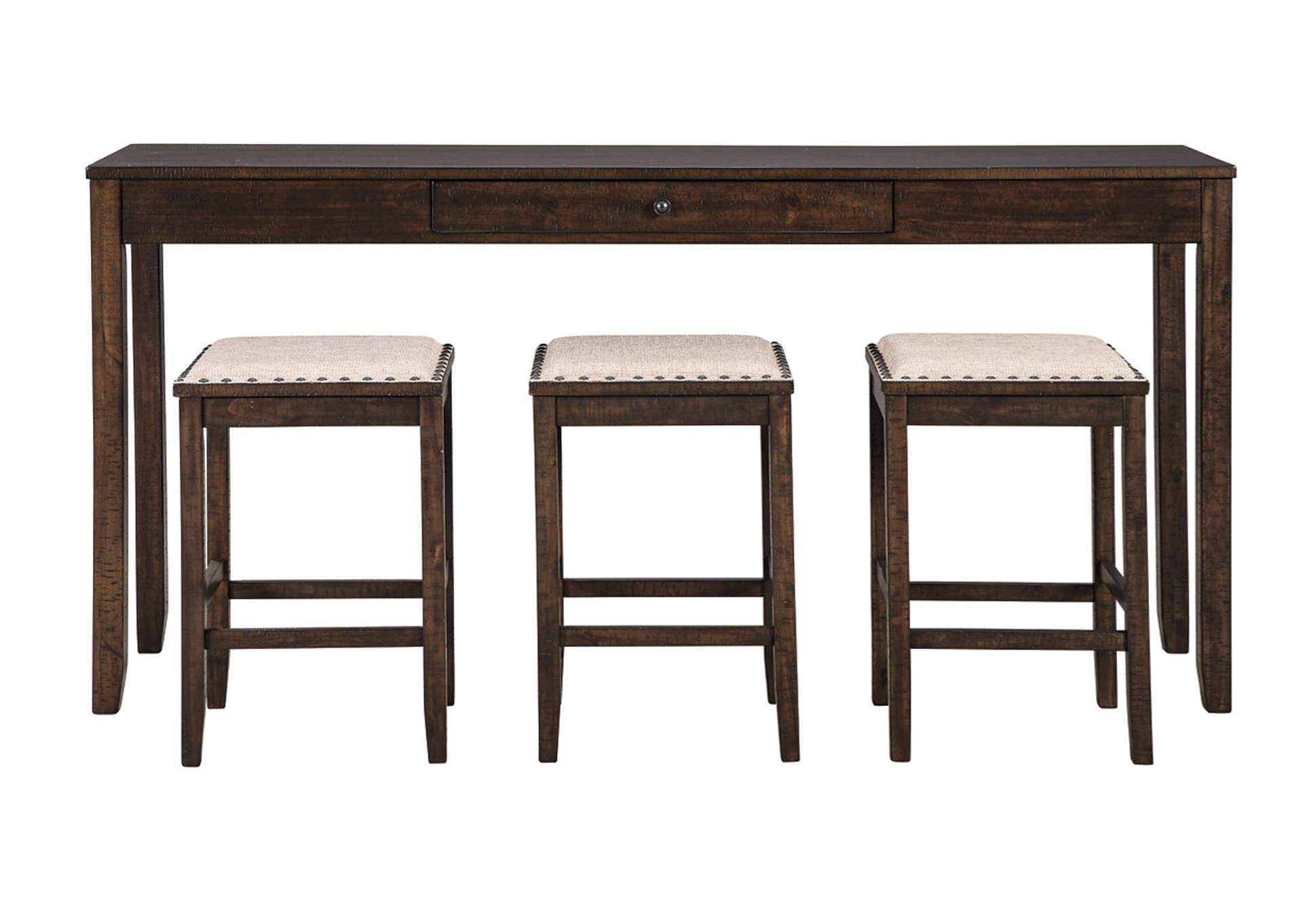 Rokane Counter Height Dining Room Table And Bar Stools Set Of 4 Furniture Exchange