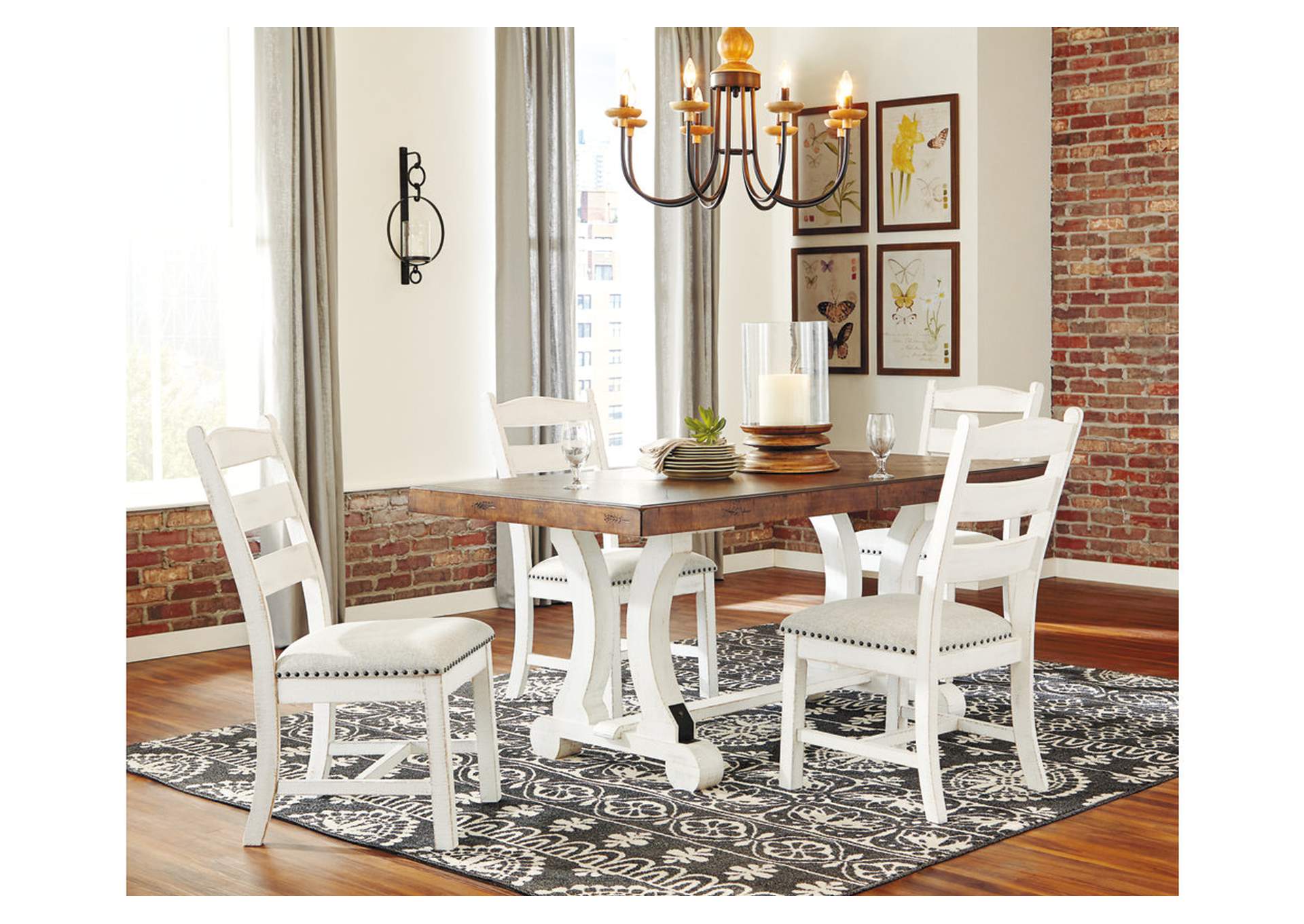 American Furniture Galleries Valebeck White/Brown Dining Table
