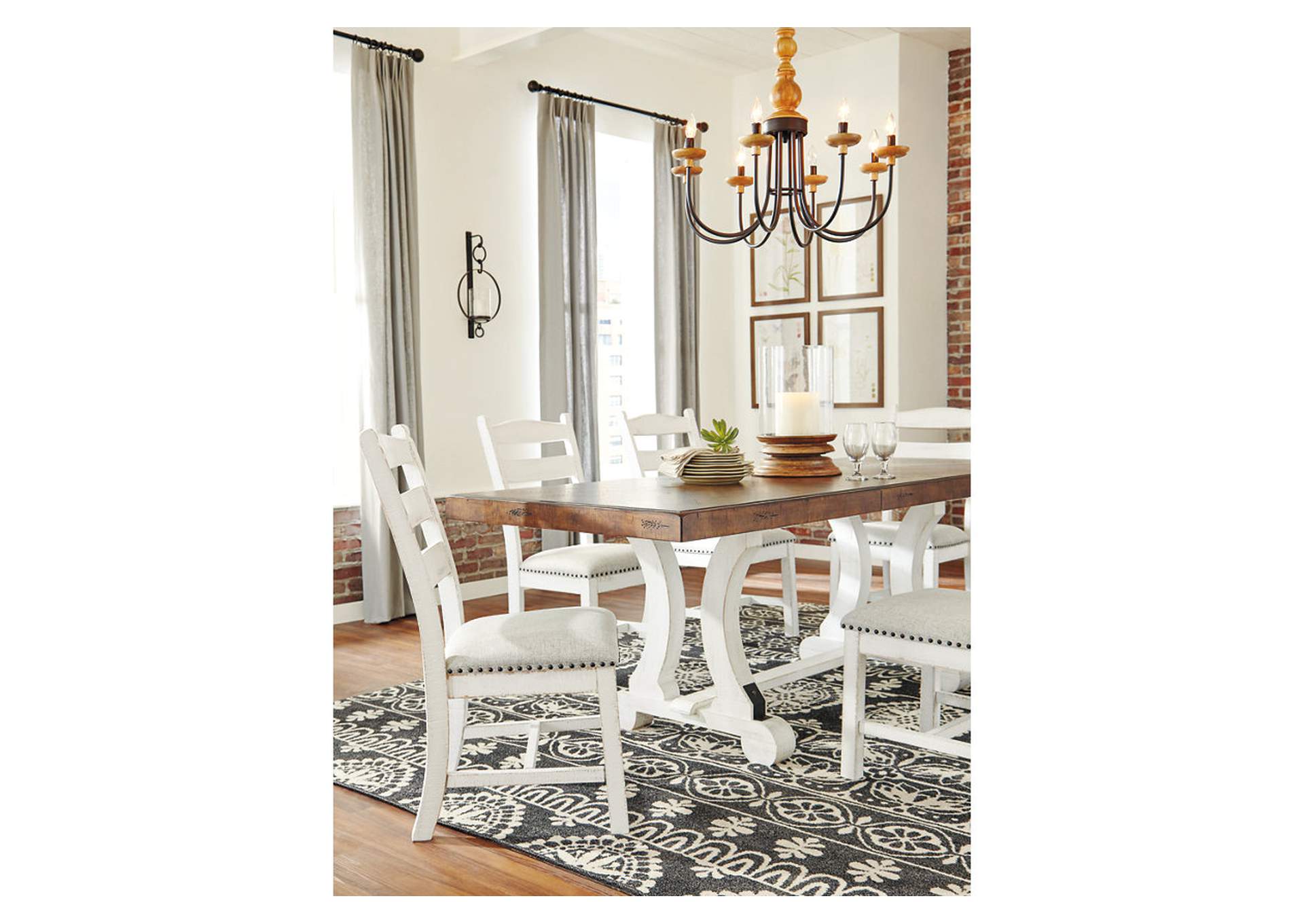 American Furniture Galleries Valebeck White/Brown Dining Table