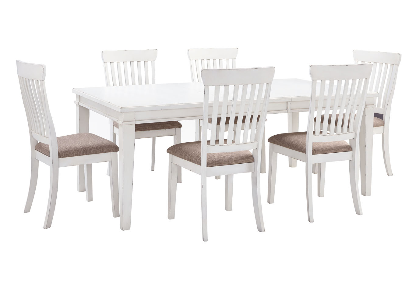 Curly S Furniture Danbeck White Dining Table Set W Dining Table