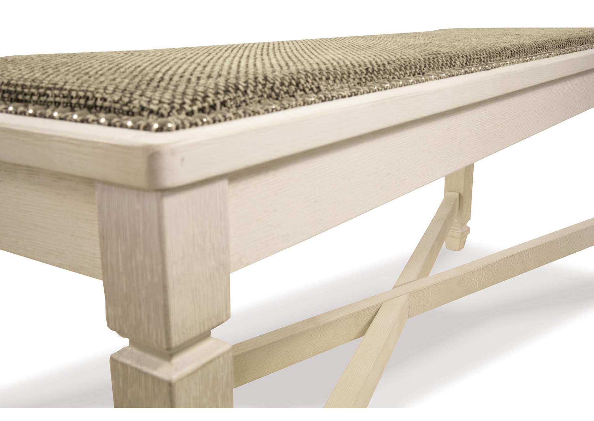 Johnson S Furniture Bolanburg Antique White Large Upholstered