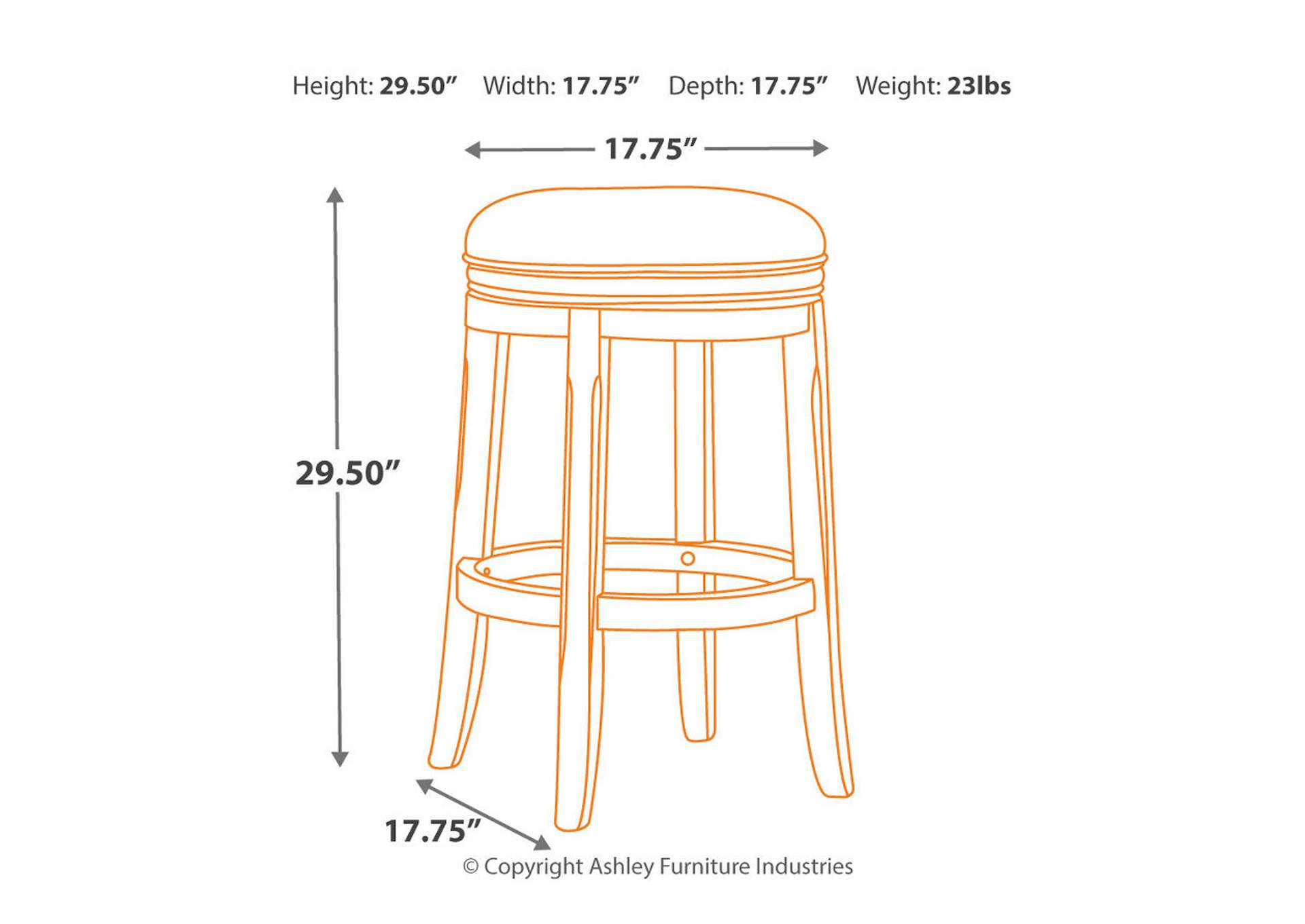 Барный стул чертеж. D697-330 барный табурет Porter, Ashley Furniture.