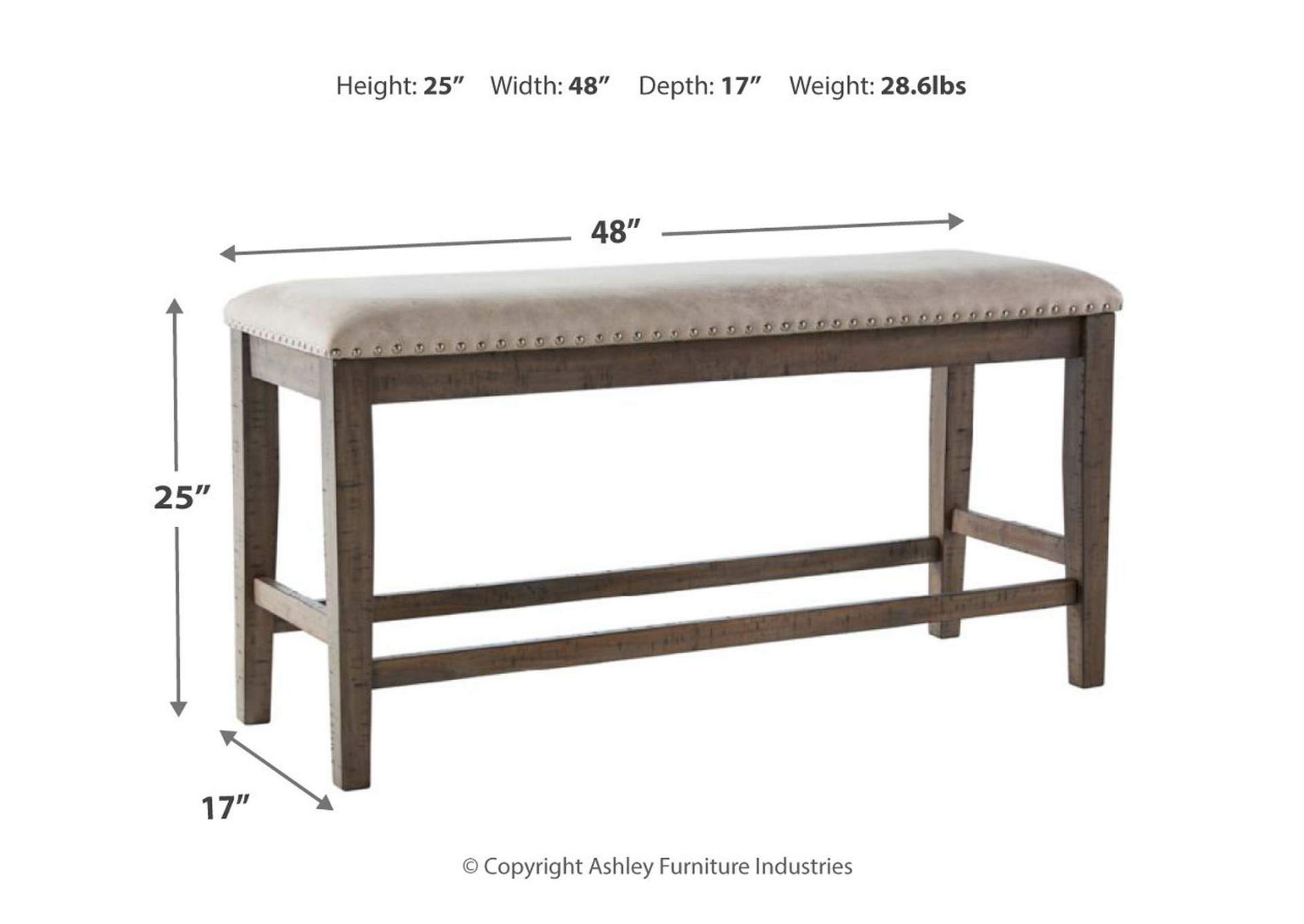 Ivan Smith Johurst Beige Brown Counter Dining Bench