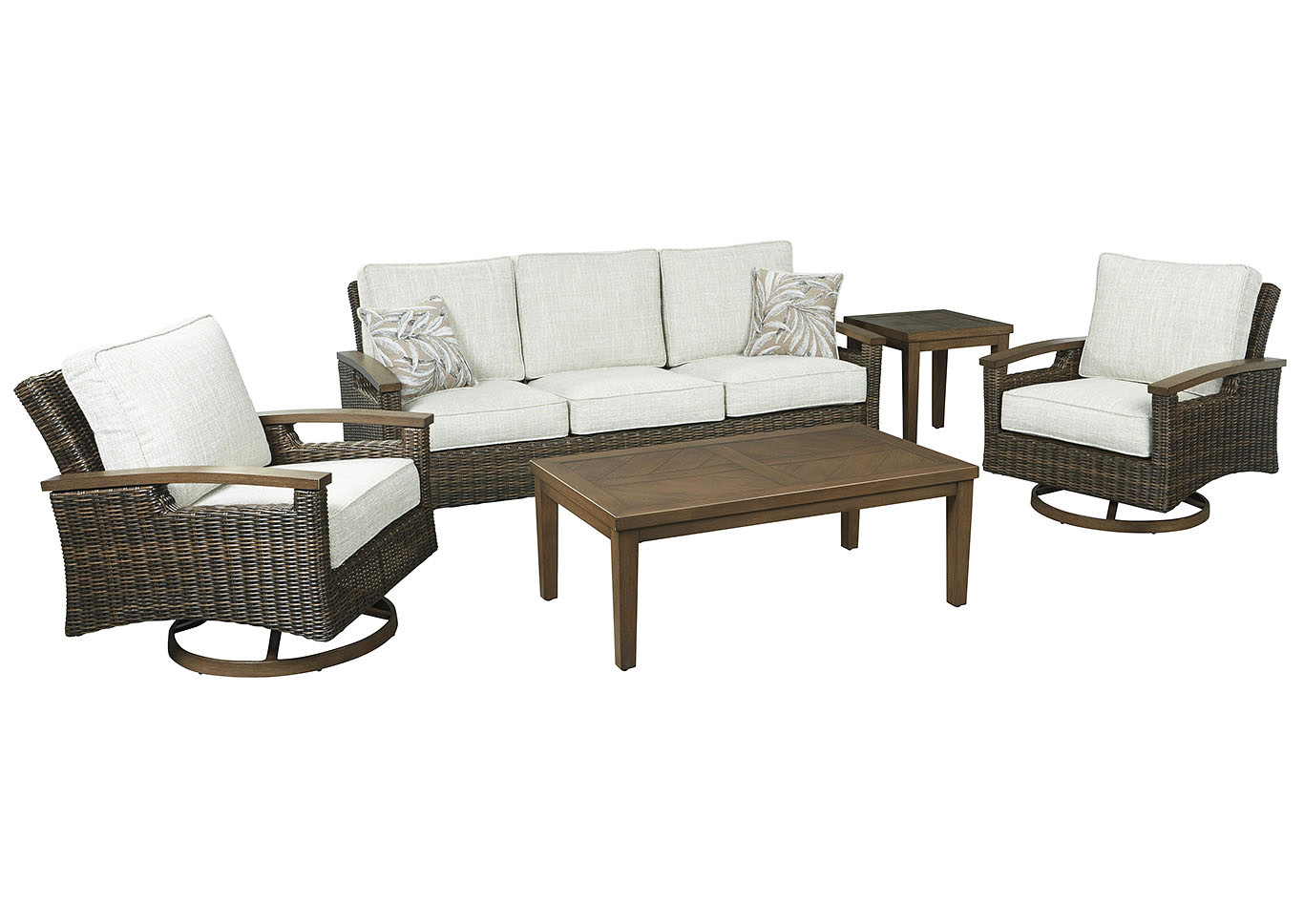 Star Furniture Paradise Trail Brown Sofa W 2 Swivel Chairs