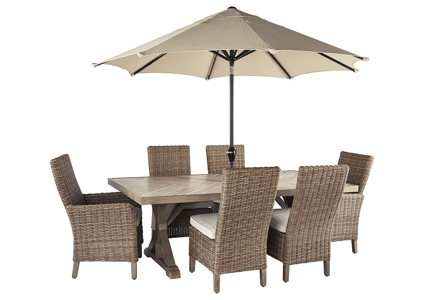 Star Furniture Beachcroft Beige Dining Table W 4 Side Chairs 2